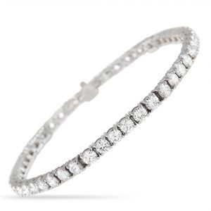18K WHITE GOLD 8.98 CT DIAMOND TENNIS BRACELET