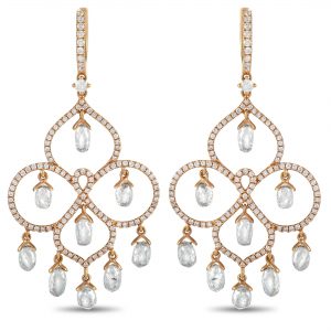 18K YELLOW GOLD 9.57 CT DIAMOND EARRINGS