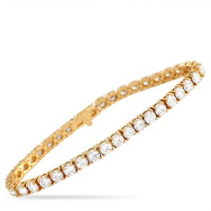 18K YELLOW GOLD 13.21 CT DIAMOND TENNIS BRACELET
