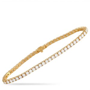 18K YELLOW GOLD 5.81 CT DIAMOND TENNIS BRACELET